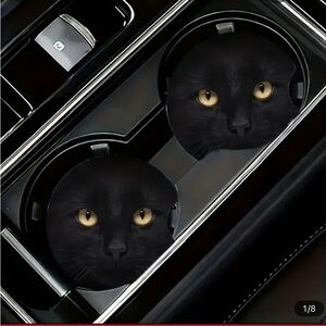 Black Cat Car Coaster Set